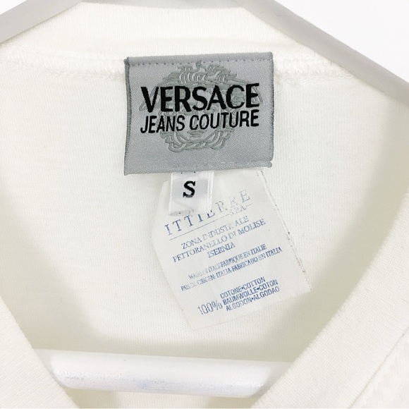 Rare Vintage Y2K Versace Jeans Couture size S Artistic Abstract Girl T-shirt Tee - Picture 5 of 7